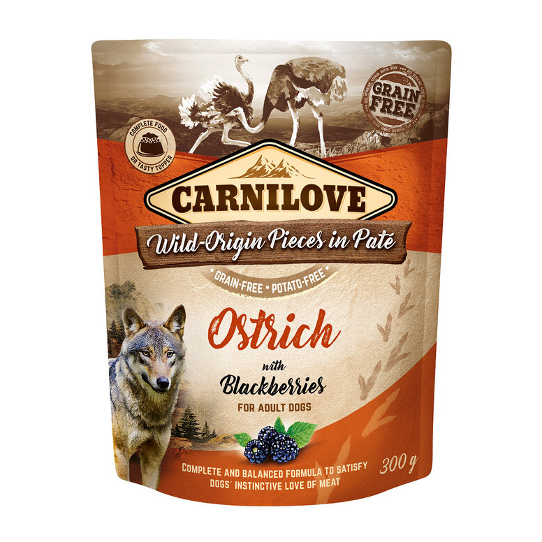 CARNILOVE Pâtée Autruche et Mûres 300gr
