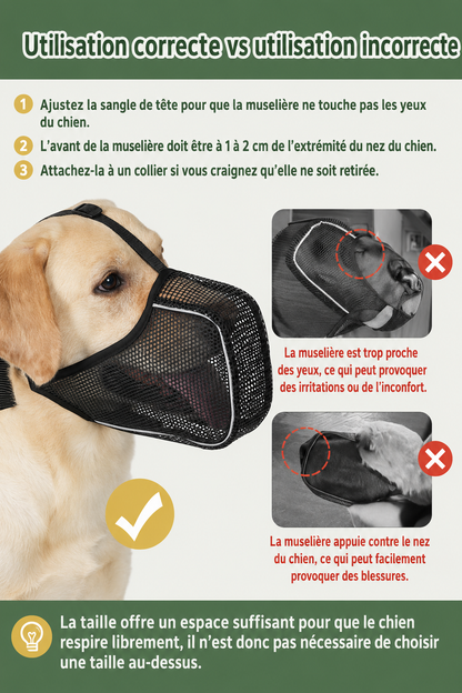 Muselière en maille respirante M