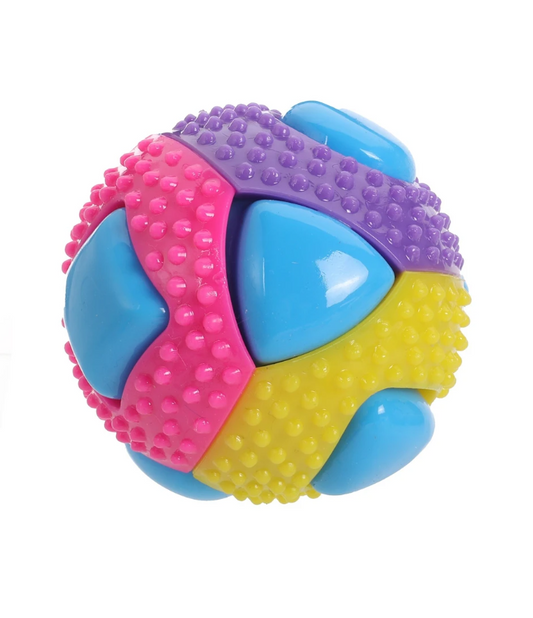 Balle sonore et sensorielle multicolore